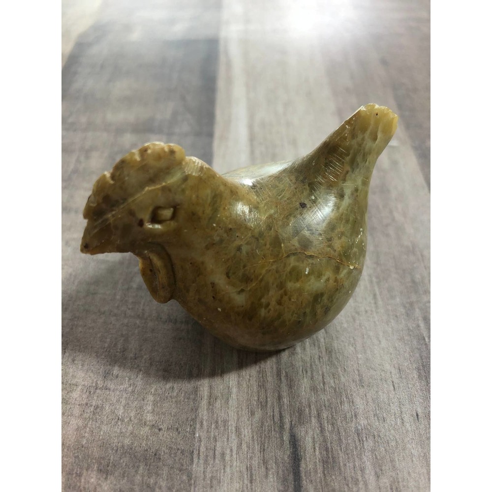Vintage Stone Chicken Sitting Made in India Figurine